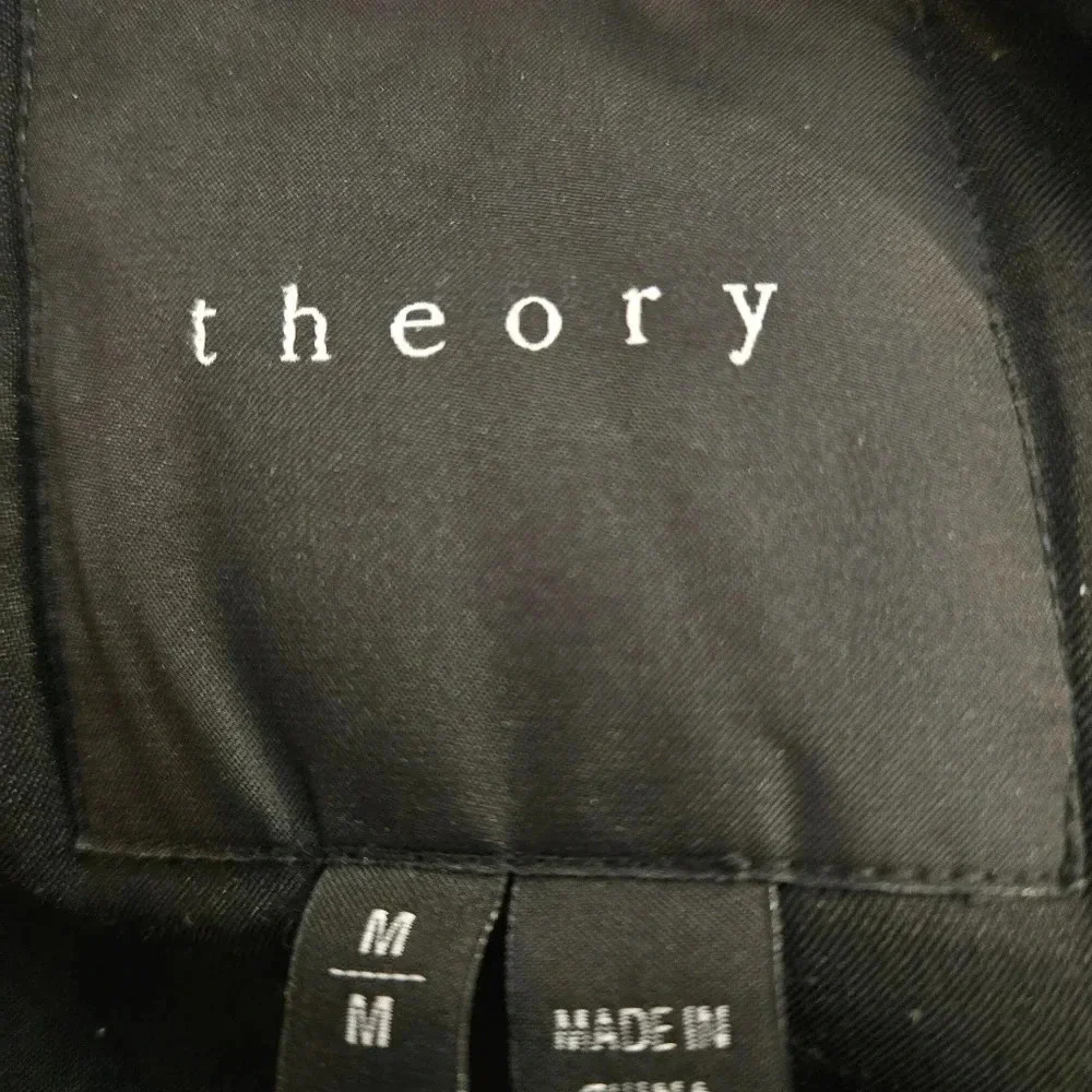 Theory Datyah Wool Shearling Lamb Coat Black Size Medium